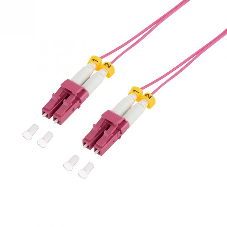 Imagine Cablu super slim fibra optica LC-LC OM4 multimode duplex 5m, Logilink FS4LC05