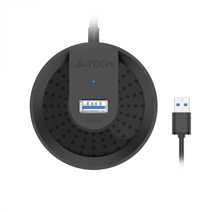 Imagine HUB USB 3.2-A la 4 x USB-A 1m Negru, A4Tech HUB-30-BK