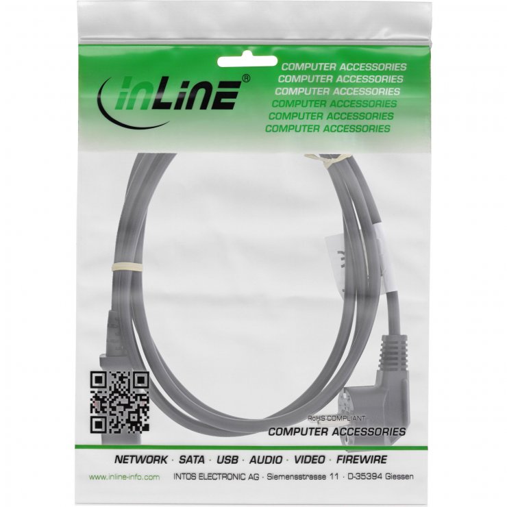 Imagine Cablu de alimentare Schuko la C13 lockable 2m, InLine IL16952L