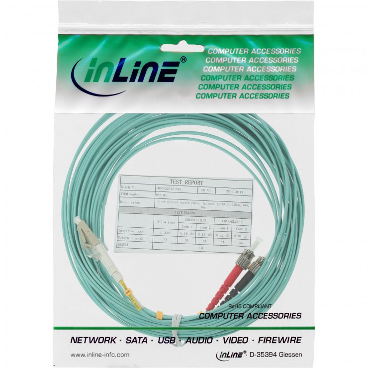 Imagine Cablu fibra optica Duplex Multimode LC-ST LSOH OM3 20m, InLine IL88520O