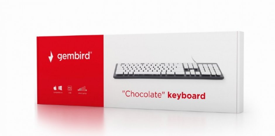 Imagine Tastatura USB chocolate Negru/Alb, Gembird KB-CH-01