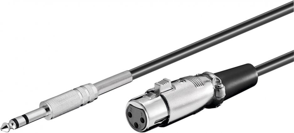 Imagine Cablu jack stereo 6.35mm la XLR T-M 6m Negru, KJACKXLR01