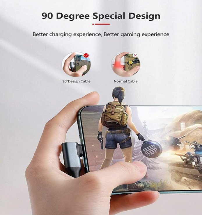 Imagine Cablu USB 3.2 Gen2x2 type C 100W unghi/unghi brodat 0.5m, ku31cj05