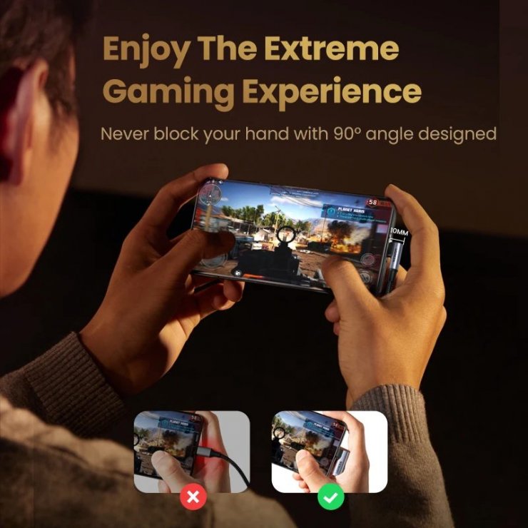 Imagine Cablu USB 3.2 Gen2x2 type C 100W unghi/unghi brodat 0.5m, ku31cj05