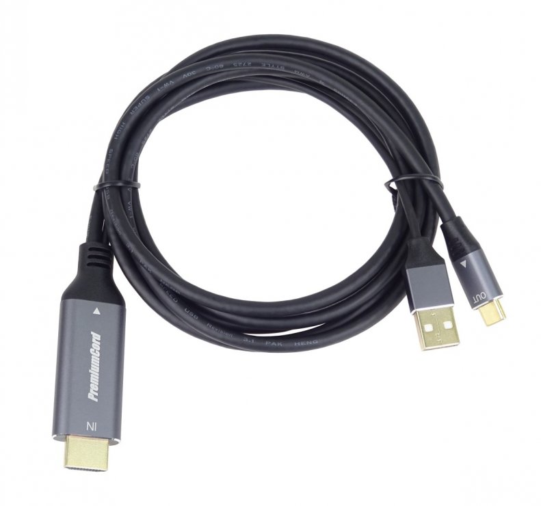 Imagine Cablu HDMI la USB type C 4K60Hz cu alimentare USB T-T 2m, ku31hdmi25