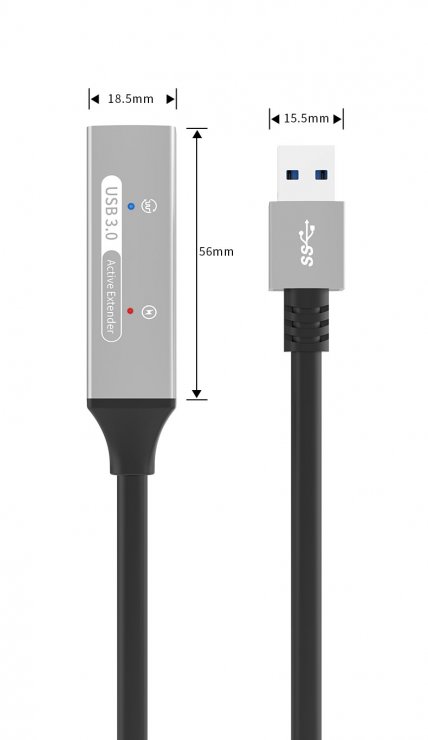 Imagine Cablu prelungitor USB 3.2-A activ cu alimentare T-M 20m, ku3rep20al