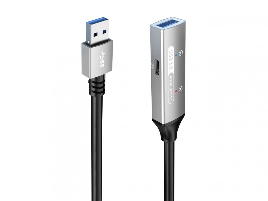 Imagine Cablu prelungitor USB 3.2-A activ cu alimentare T-M 5m, ku3rep5al