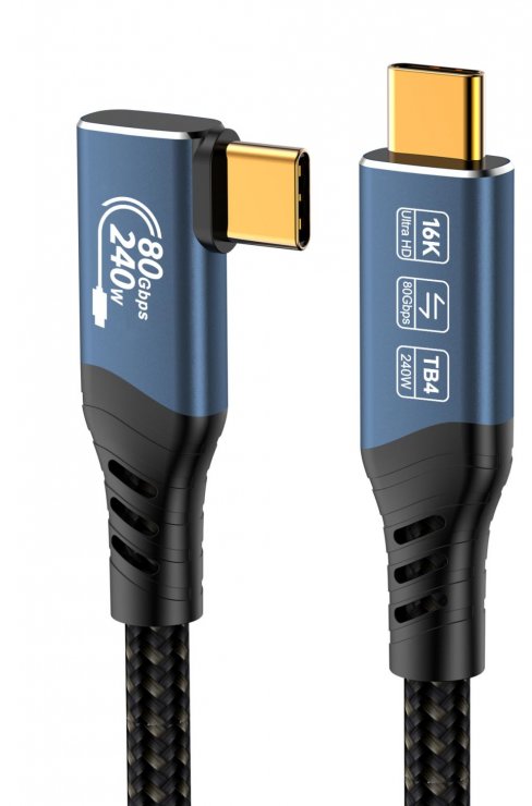 Imagine Cablu USB 4 type C 16K60Hz/4K120hz 240W drept/unghi 90 grade 1m, ku4cb10