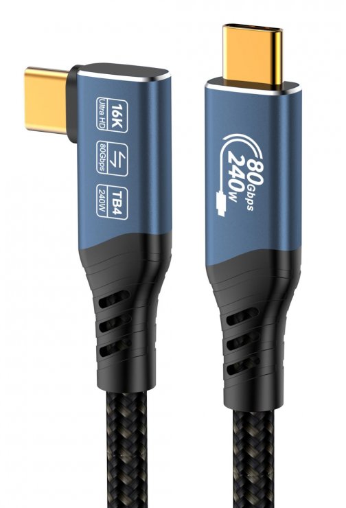 Imagine Cablu USB 4 type C 16K60Hz/4K120hz 240W drept/unghi 90 grade 1m, ku4cb10