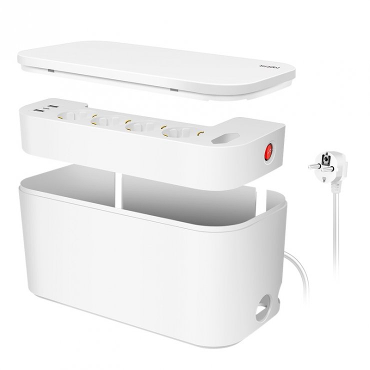 Imagine Cutie depozitare cu prelungitor 4 x Schuko + 1 x Euro + 2 x USB-A + 1 x USB-C, Logilink LPS281U