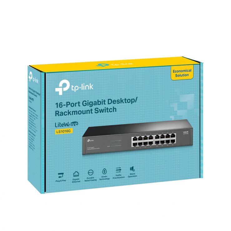 Imagine Switch Desktop/Rackmount 16 porturi Gigabit, TP-LINK LS1016G