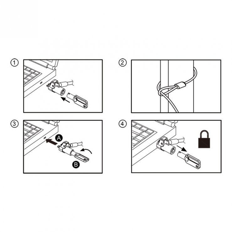 Imagine Cablu de securitate universal Nano slot cu cheie, Logilink NBS013
