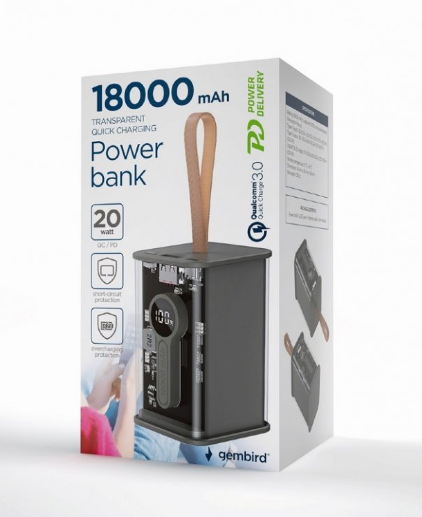 Imagine Power bank 18000 mAh, Gembird PB18-TQC3-01