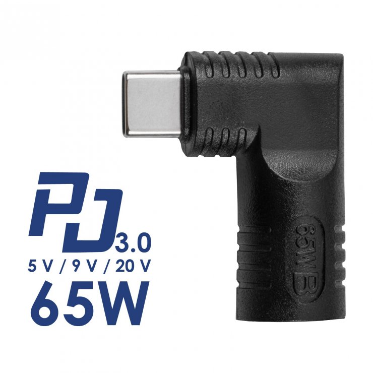 Imagine Adaptor USB type C la DC 4.0 x 1.7mm 65W T-M, Akyga AK-ND-D11
