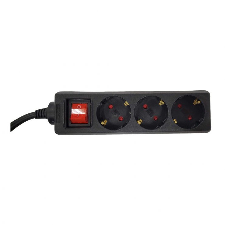 Imagine Prelungitor cu 3 x Schuko 1.5m Negru, Spacer PP-3-15B