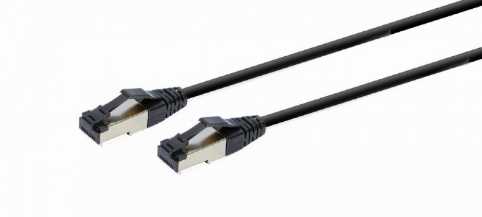 Imagine Cablu de retea RJ45 S/FTP Cat. 8 LSZH 2m Negru, Gembird PP8-LSZHCU-BK-2M
