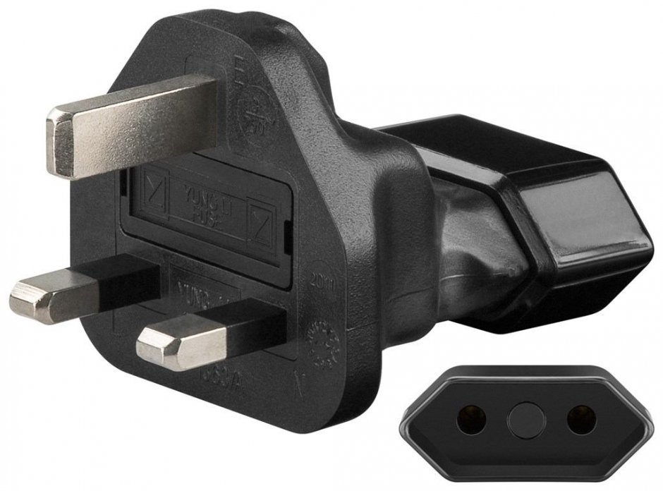 Imagine Adaptor Euro la UK Negru, Goobay G95303