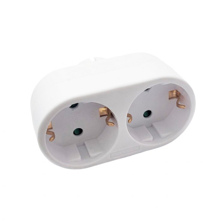 Imagine Dublu stecher Schuko Alb, Spacer SPMS-2-WH