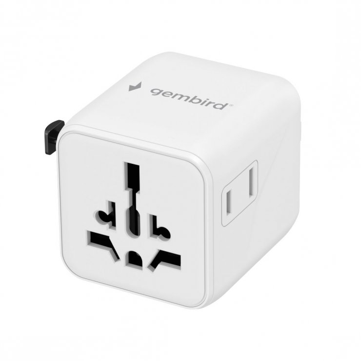 Imagine Adaptor priza pentru calatorie US/UK/EU/AU, Gembird TPA-INT-01-W
