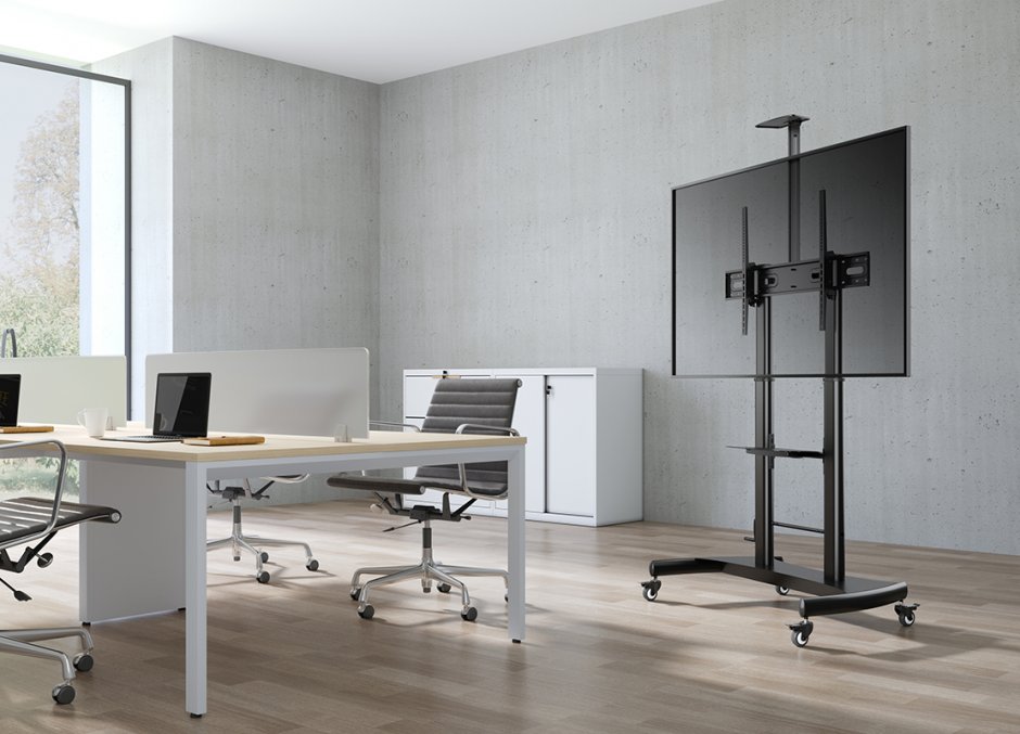 Imagine Suport podea cu inaltime ajustabila pentru TV 60" - 100", Gembird TVS-100T-02