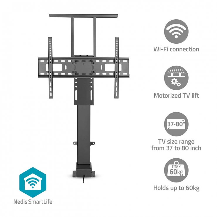 Imagine Suport Wifi pentru TV 37" - 80" cu telecomanda, Nedis TVSM5840BK