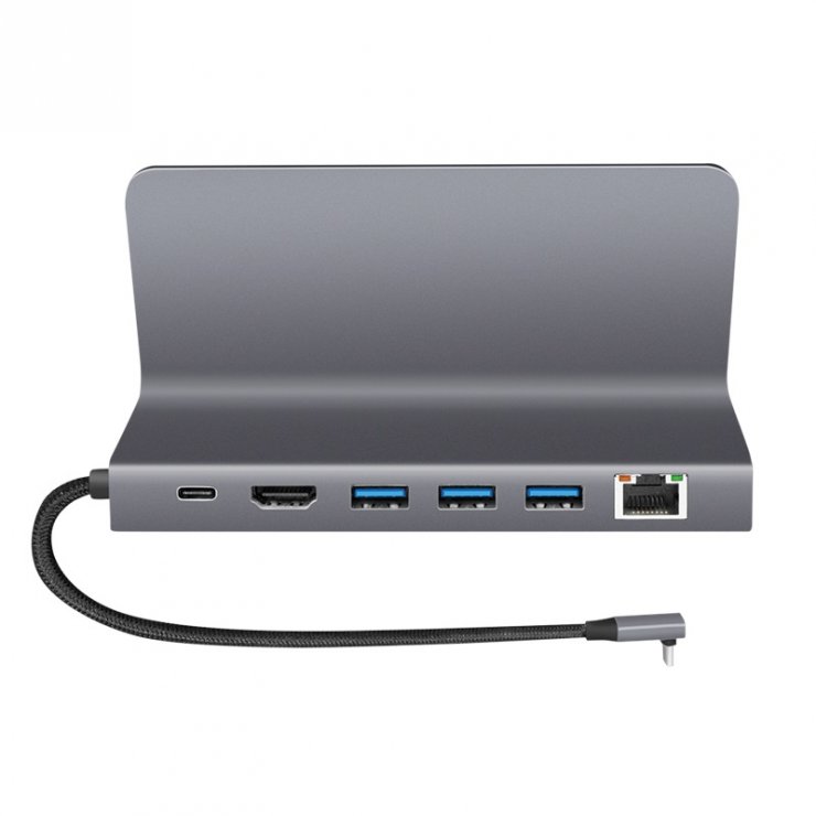 Imagine Docking station USB 3.2 Gen1 type C la HDMI/3 x USB-A/Gigabit PD 100W + stand, Logilink UA0408
