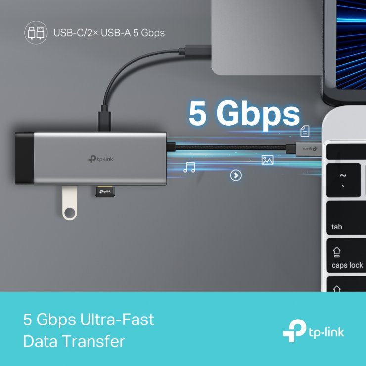 Imagine Docking station USB type C la HDMI 4K60Hz/2 x USB-A / USB type C + PD 100W, TP-LINK UH5020C