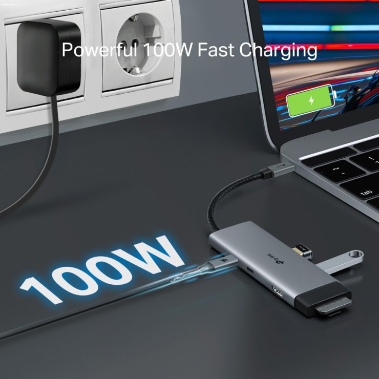 Imagine Docking station USB type C la HDMI 4K60Hz/USB type C/ 2 x USB-A + PD 100W, TP-LINK UH7020C