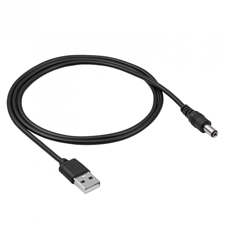 Imagine Cablu alimentare USB la DC 5.5 x 2.1mm 0.8m, AK-DC-01