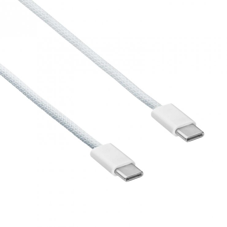 Imagine Cablu USB 2.0 type C T-T 60W 1m Alb brodat, Akyga AK-USB-51