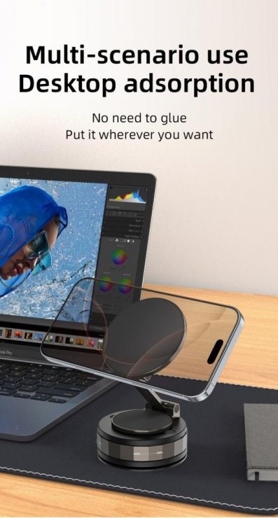 Imagine Suport cu ventuza pentru smartphone montare cu magnet Negru, XO C176