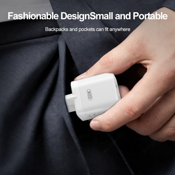 Imagine Incarcator priza USB-A + USB-C 45W GaN Nitride Alb, XO CE36