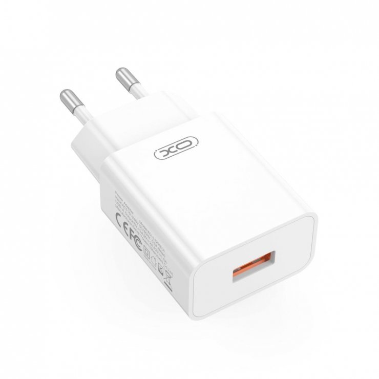Imagine Incarcator priza USB-A 18W + Cablu USB A-C Alb, XO L127