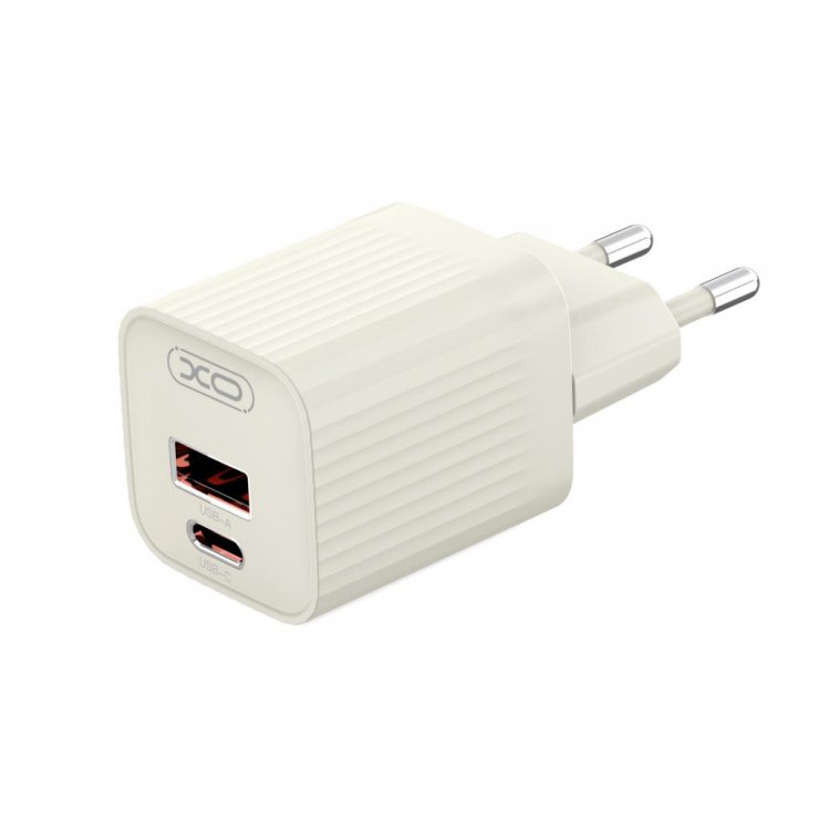 Imagine Incarcator priza 1 x USB-A + 1 x USB-C 30W Bej, XO L149