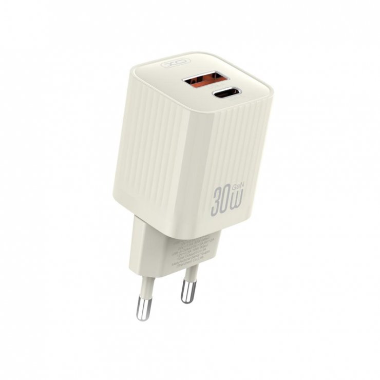 Imagine Incarcator priza 1 x USB-A + 1 x USB-C 30W Bej, XO L149