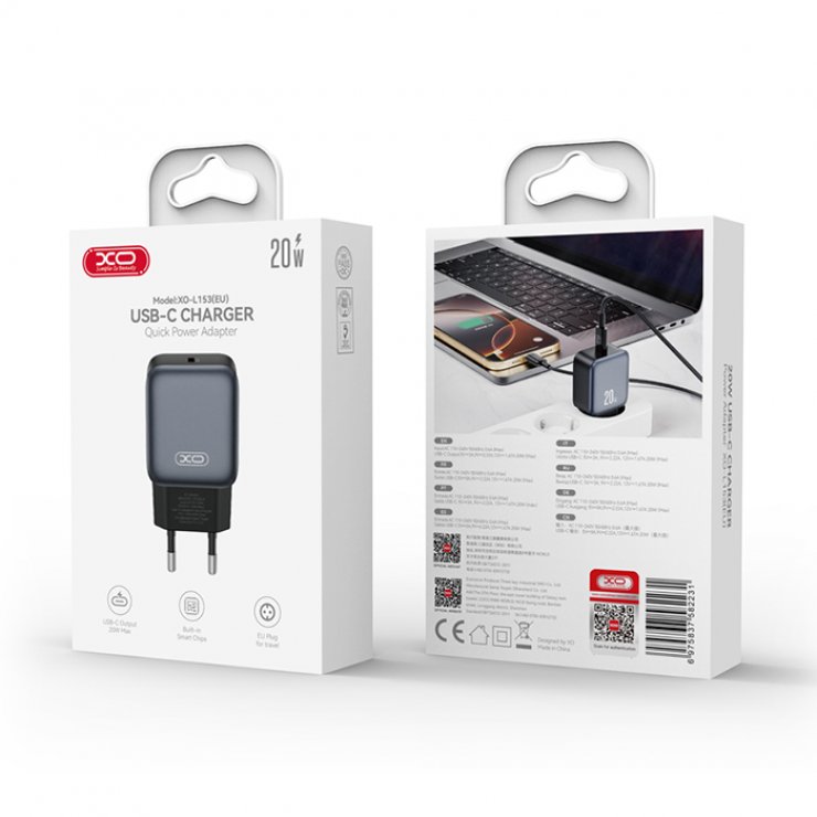 Imagine Incarcator priza USB-C 30W Negru, XO L155