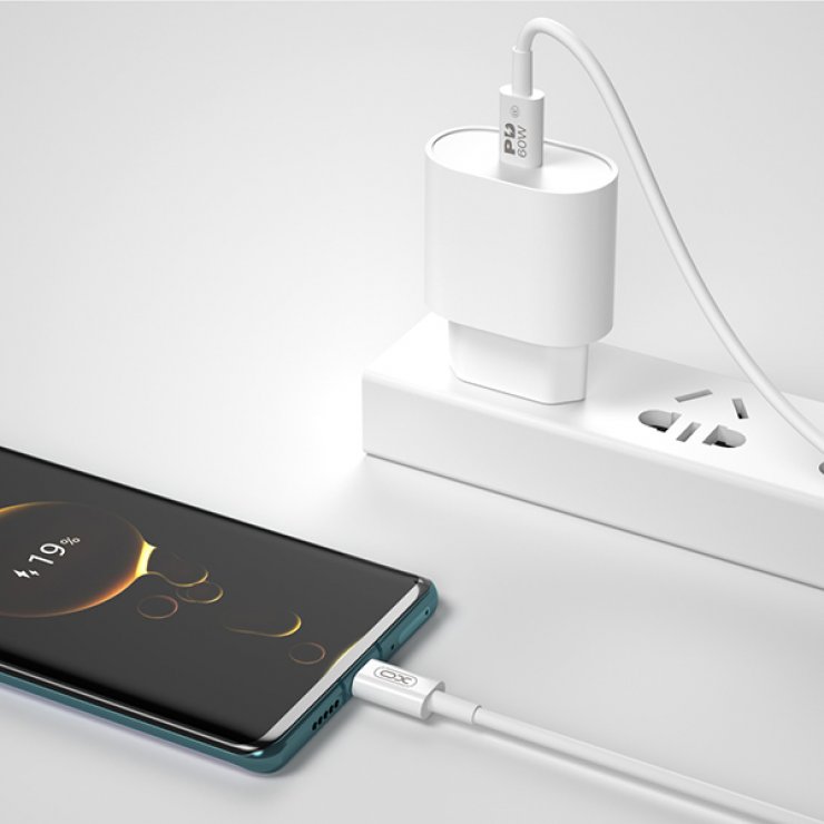 Imagine Cablu USB 2.0 type C la USB type C 60W 2m Alb, XO NB-Q190B