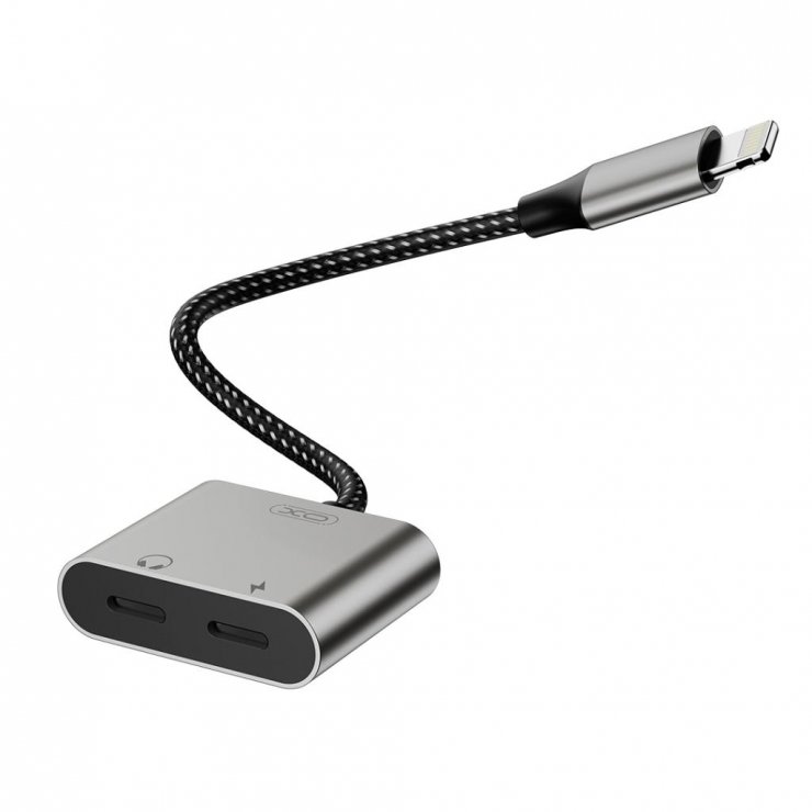 Imagine Adaptor Lightning la 2 x Lightning T-M 12.5cm brodat, XO NB-R258A