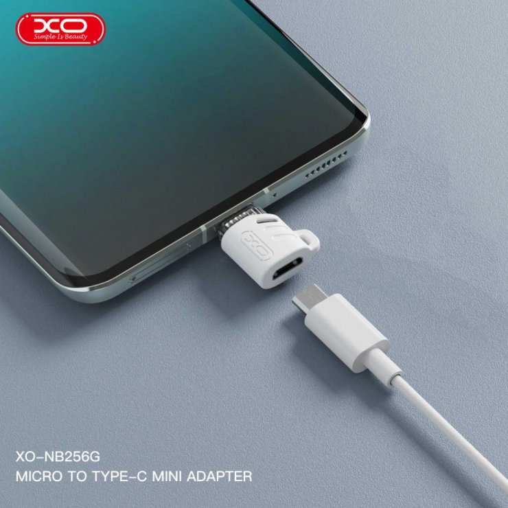Imagine Adaptor micro USB-B 2.0 la USB type C M-T Alb, XO NB256G