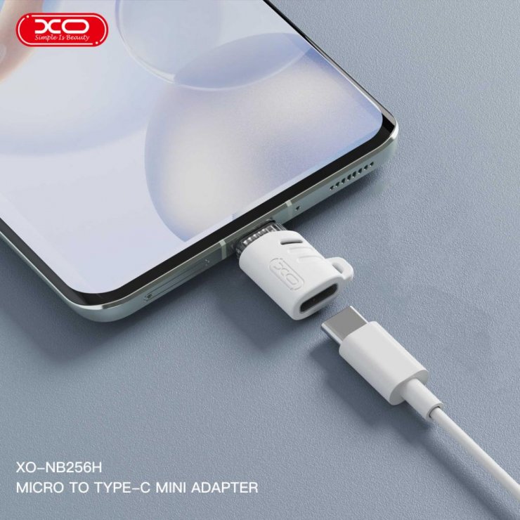 Imagine Adaptor USB 2.0 type C la micro USB-B M-T Alb, XO NB256H
