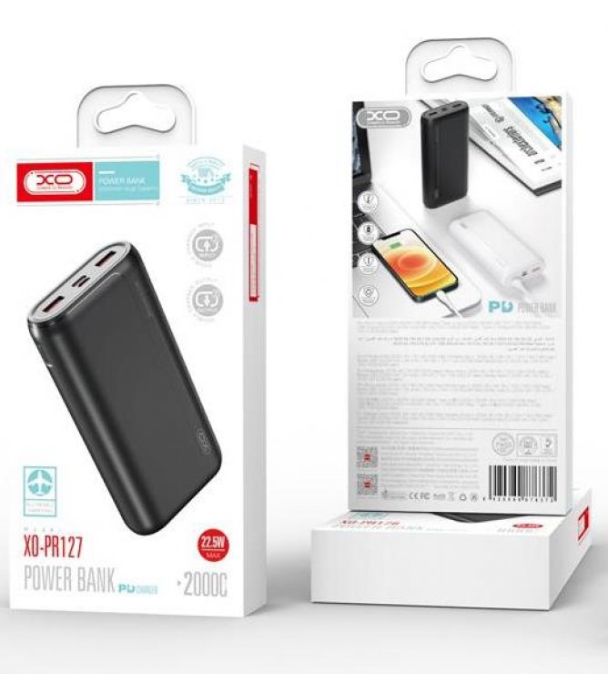 Imagine Power bank 20000 mAh 22.5W Negru, XO PR127