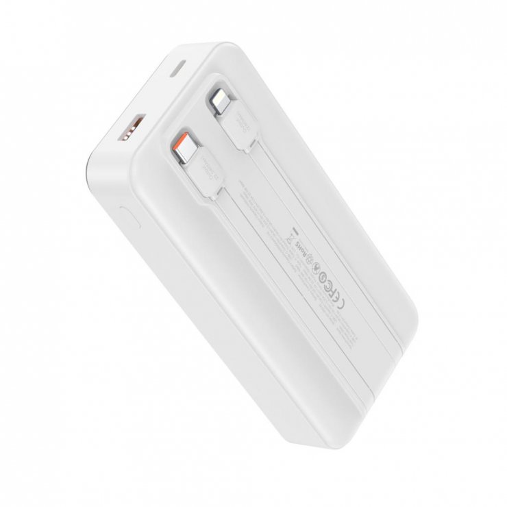 Imagine Power bank 20000 mAh 22.5W cu display + cablu USB-C/Lightning Alb, XO PR249