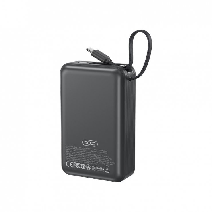 Imagine Power bank 20000 mAh 65W cu display + cablu USB-C Gri, XO PR267