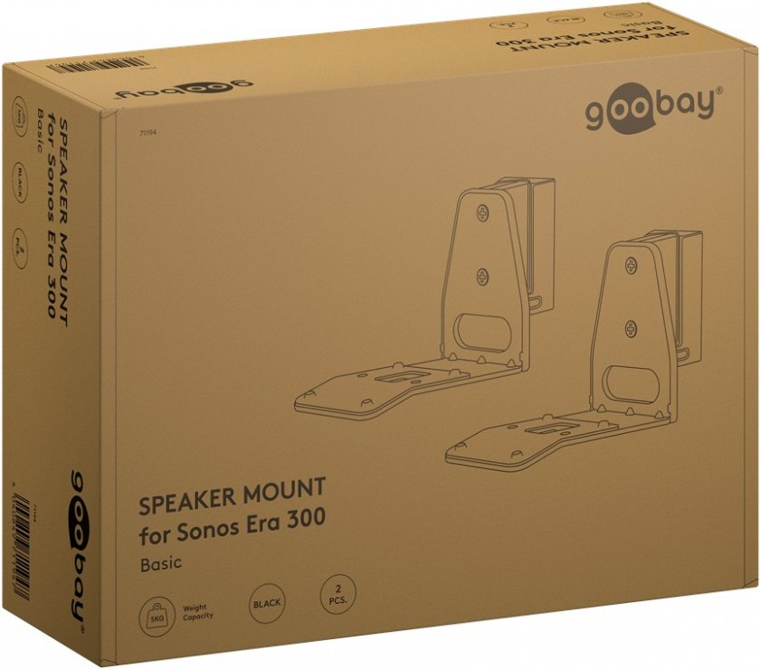 Imagine Set 2 buc suport perete pentru boxe Sonos Era 300 Negru, Goobay G71194