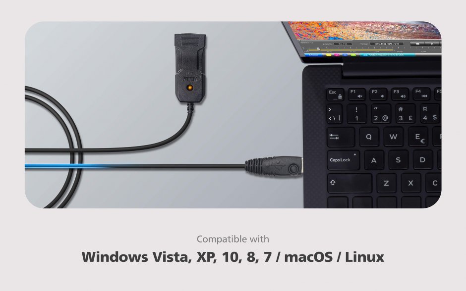 Imagine Cablu consola USB la RS232 RJ45 FTDI 1.2m, ATEN UC232BF