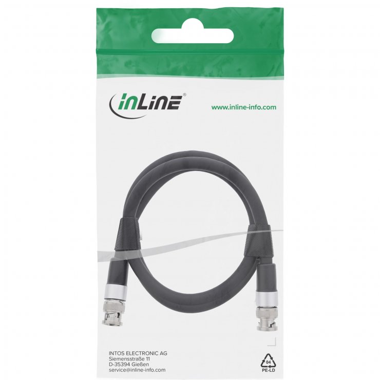 Imagine Cablu video BNC 12G-SDI 4K60Hz 75 Ohm T-T 2m, InLine IL10802S
