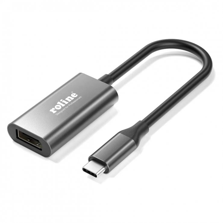 Imagine Adaptor Bidirectional USB type C la Displayport T-M 0.2m, Roline 11.04.5959