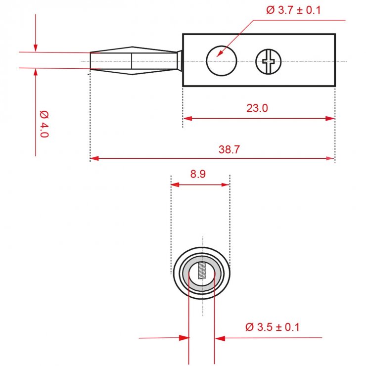 Imagine Conector banana tata 4mm Rosu, Goobay G11375