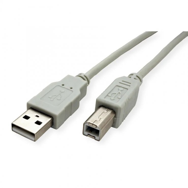 Imagine Cablu USB-B 2.0 la USB-B T-T 1.8m Bej, 11.55.3102