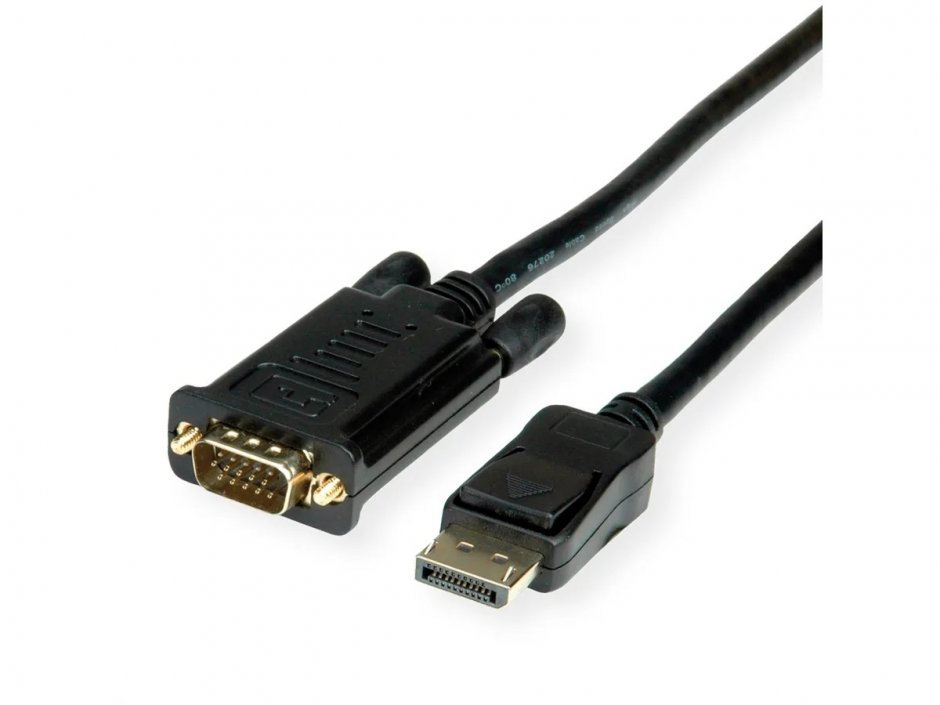 Imagine Cablu Displayport la VGA T-T 1m, Roline 11.04.5970*